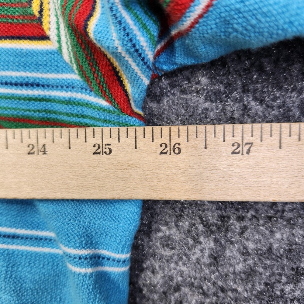 Polo By Ralph Lauren Polo Shirt Mens 2XL Blue Multicolor Serape Striped Textured - Picture 5 of 7